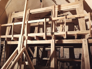 Structure de soutien de la voûte de la chapelle de Bellecroix